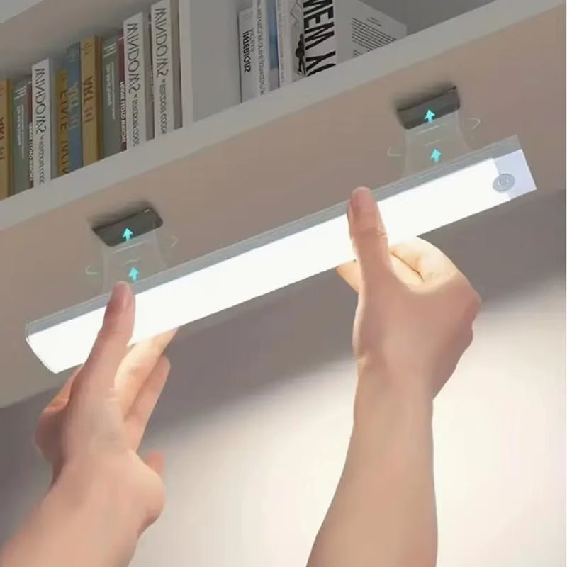 Wireless Motion-Sensor LED Light Bar, Rechargeable Magnetic Night Light Corridor Kitchen Cabinet Stairs Hallway Wardrobe