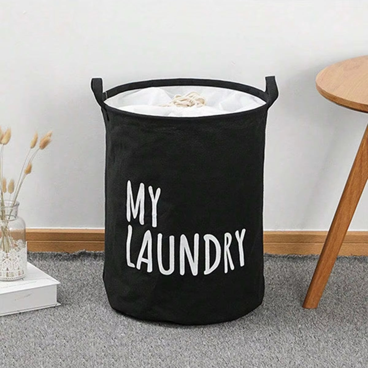 1Pc-Foldable Drawstring Laundry Basket Large Capacity Waterproof Clothes Storage Basket for Home Bathroom Children'S Toy Organiz