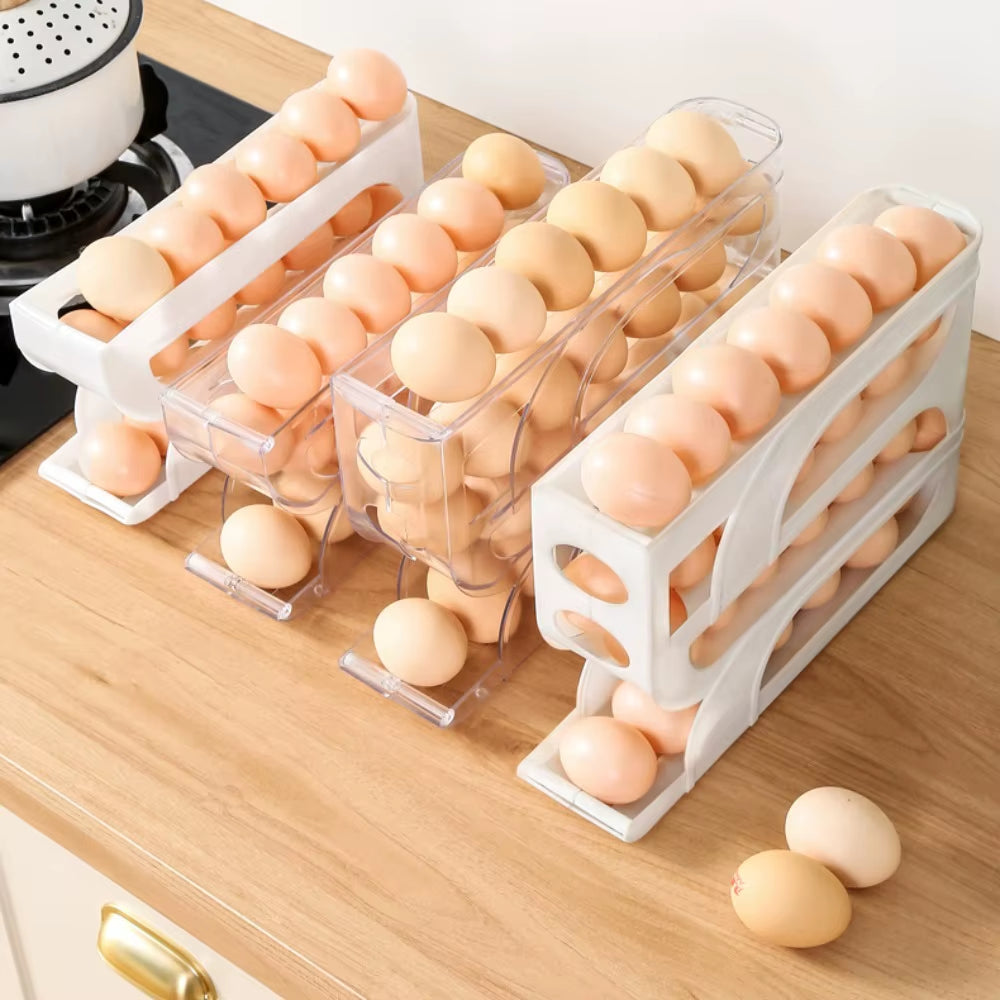 Automatic Egg Roller Large Capacity Household Kitchen Dedicated Egg Roller Rack Space Saving 3 Layer / 4 Layer Egg Dispenser