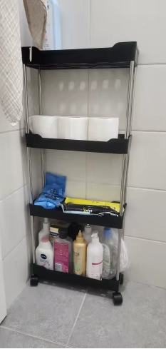 Estante de Almacenamiento de Baño con Ruedas de 3/4 Niveles