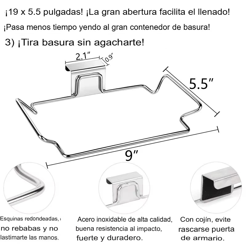 Soporte Colgante de Acero Inoxidable para Bolsas de Basura